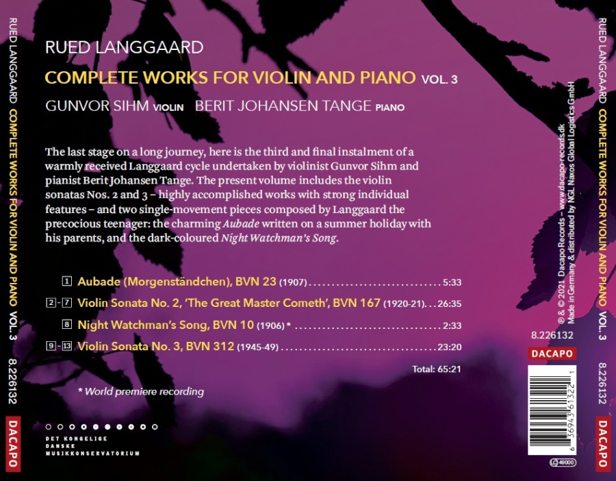 Langgaard: Complete Works for Violin and Piano Vol. 3 - slide-1
