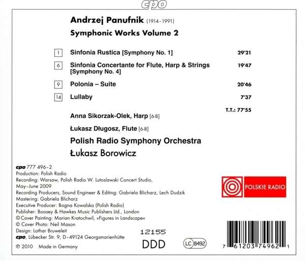 Symphonic Works Vol. 2 - Polonia, Lullaby, Sinfonia Rustica (Symphony No. 1), Sinfonia Concertante for Flute, Harp & Strings (Symphony No. 4) - slide-1