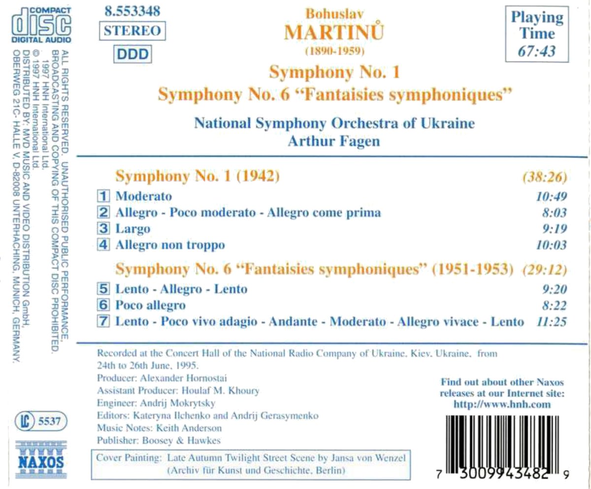 MARTINU: Symphonies nos. 1 & 6 - slide-1