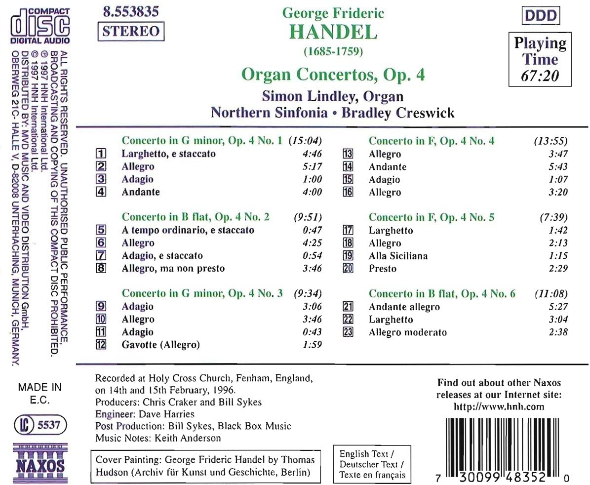 Handel: Organ Concertos, Op. 4, Nos. 1-6 - slide-1