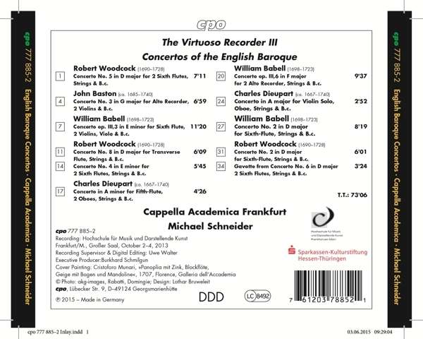 The Virtuti Recorder Vol. 3 - Woodcock, Baston, Dieupart, Babell - slide-1