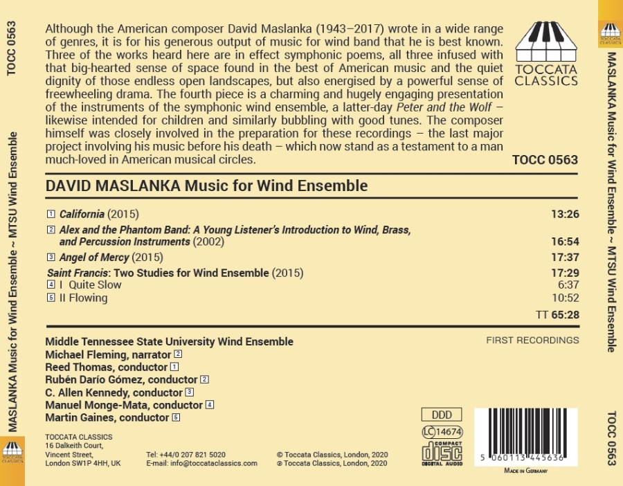 Maslanka: Music for Wind Ensemble - slide-1