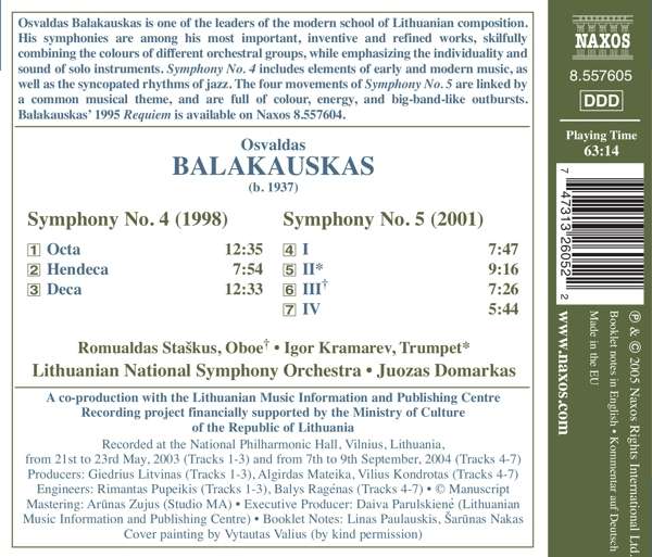 BALAKAUSKAS: Symphonies Nos. 4 and 5 - slide-1