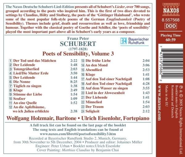 SCHUBERT: Lied Edition 20 - Poets of Sensibility Volume 3 - slide-1