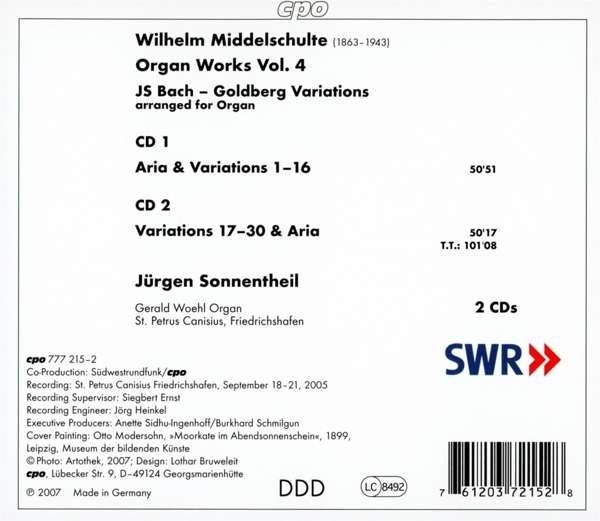 Middelschulte: Goldberg Variations BWV988 arranged for Organ - slide-1