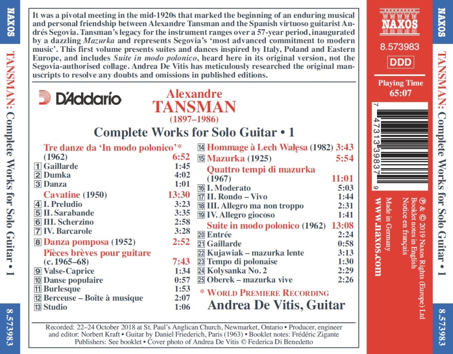 Tansman: Complete Works for Solo Guitar Vol. 1 - slide-1