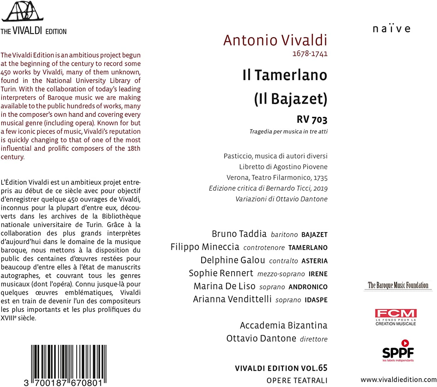 Vivaldi: Il Tamerlano (Il Bajazet) RV 703 - slide-1