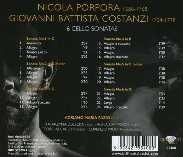 Porpora; Costanzi: 6 Cello Sonatas - slide-1