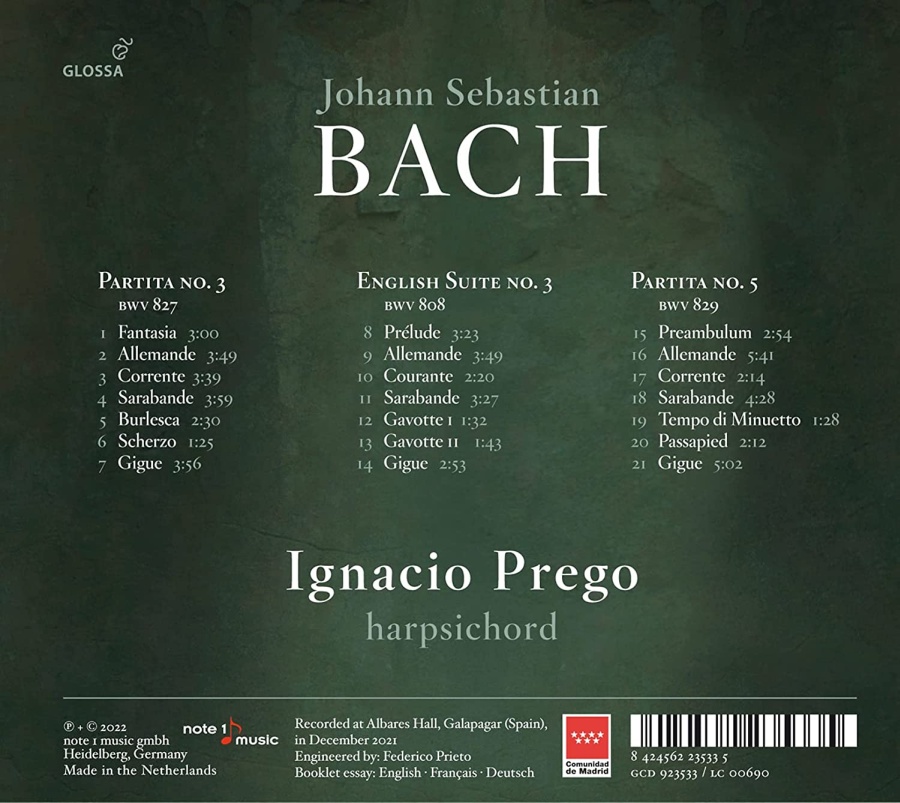 Bach: Partitas nos. 3 & 5; English Suite no. 3 - slide-1
