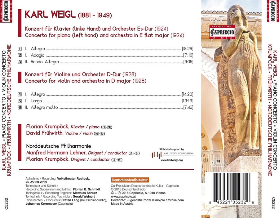 Weigl: Piano Concerto for the Left Hand, Violin Concerto - slide-1