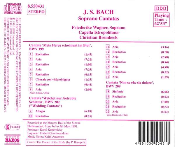 Bach: Soprano Cantatas, BWV 199, 202 and 209 - slide-1