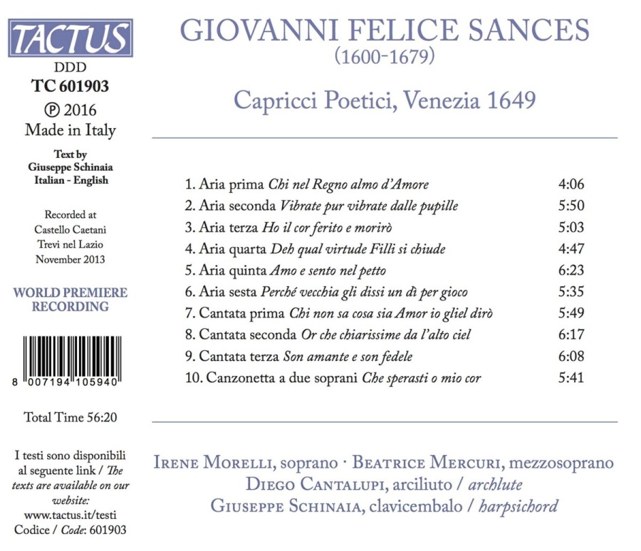 Sances: Capricci Poetici, Venezia 1649 - slide-1