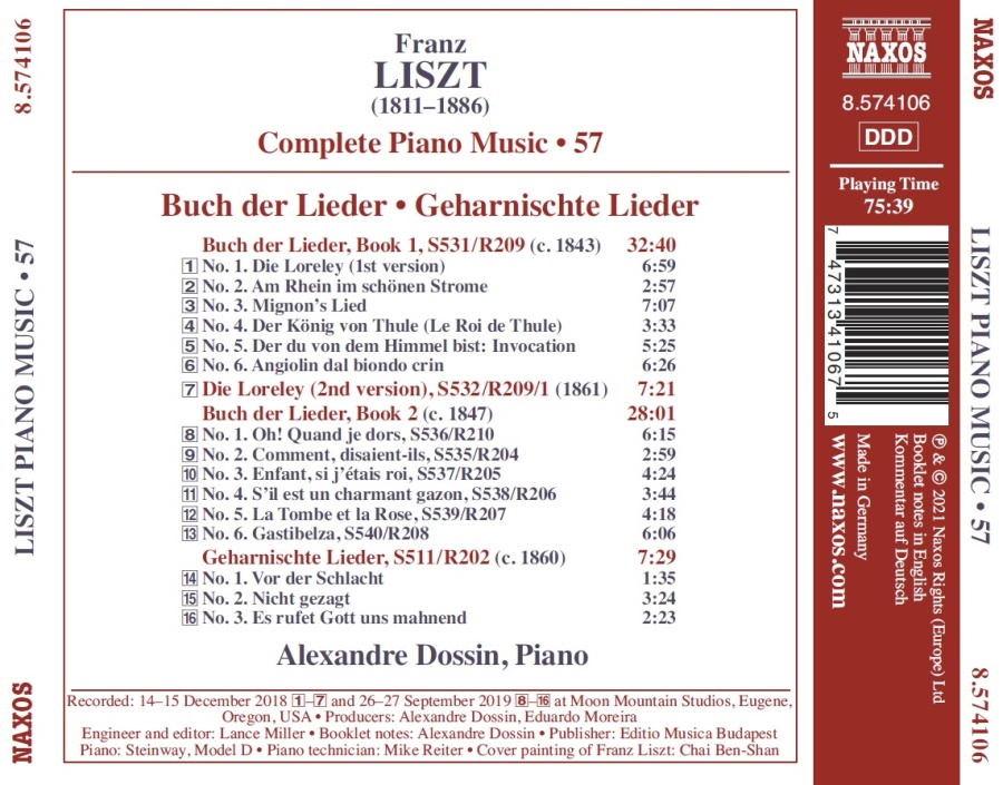 Liszt: Complete Piano Music Vol. 57 - Buch der Lieder; Geharnischte Lieder - slide-1