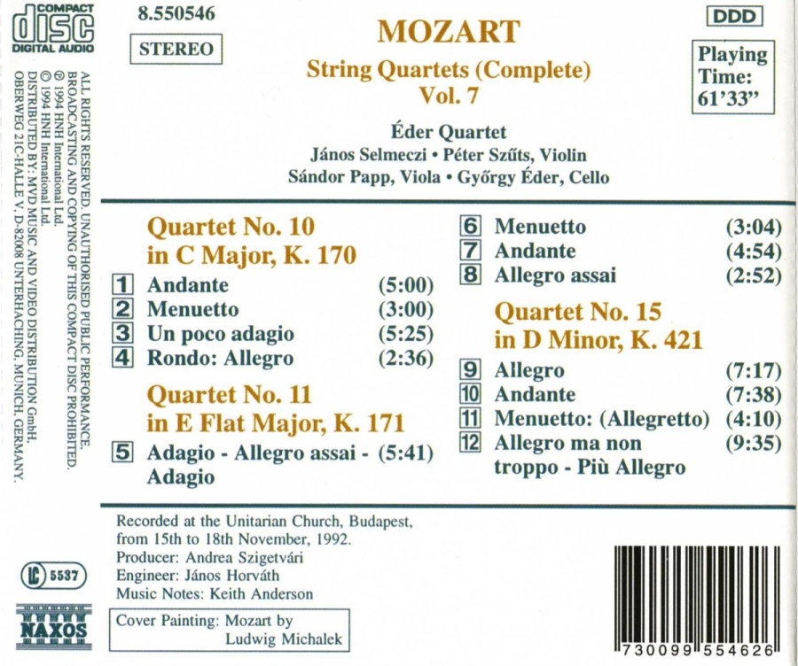 Mozart: String Quartets, K. 170-171 and K. 421 - slide-1