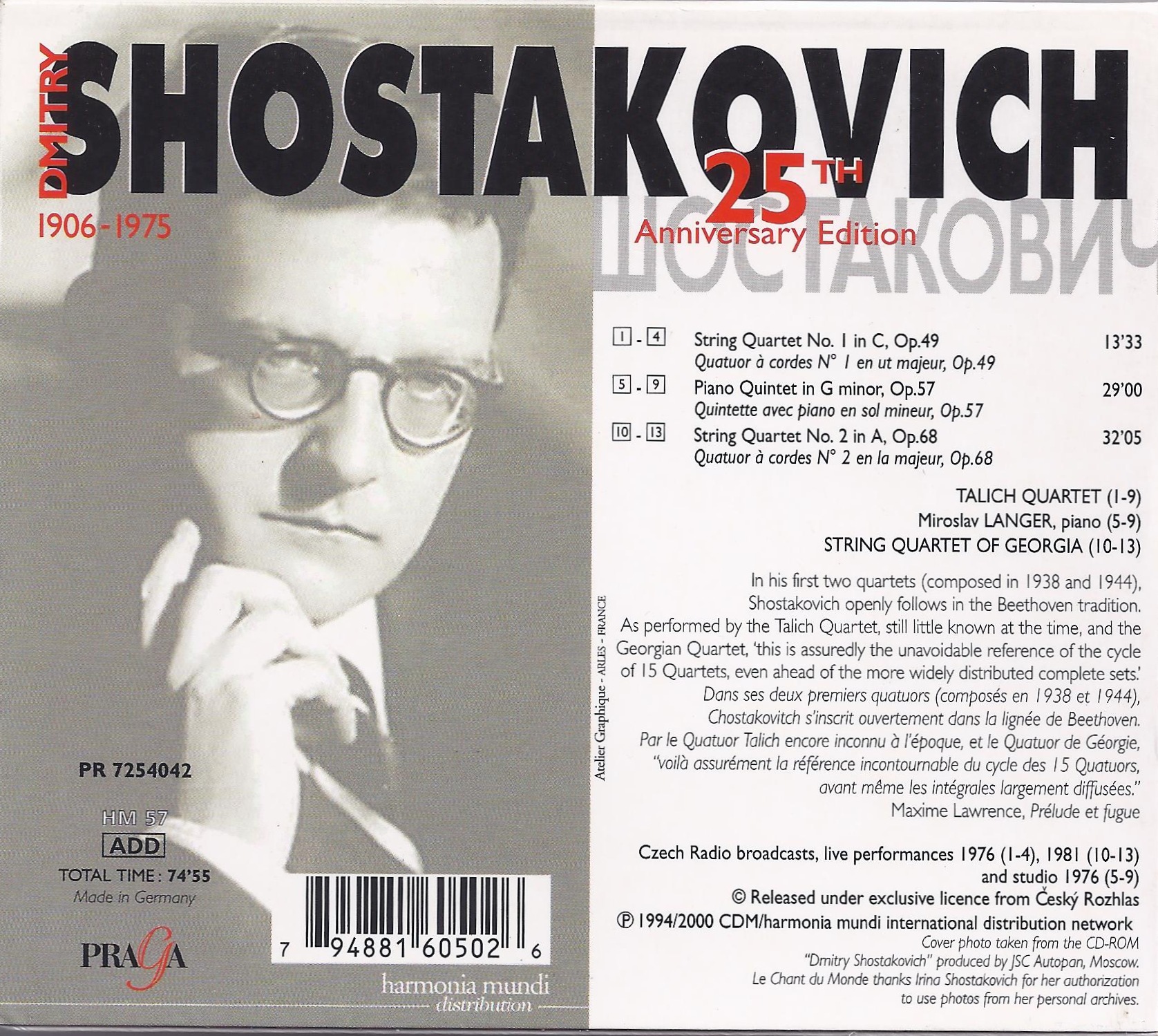 Shostakovich: String Quartets  1 & 2, Piano Quintet - slide-1