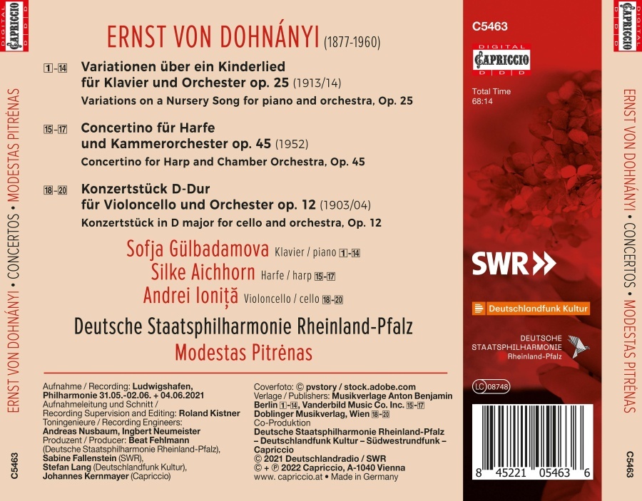 Dohnanyi: Concertos; Variations on a Nursery Song - slide-1
