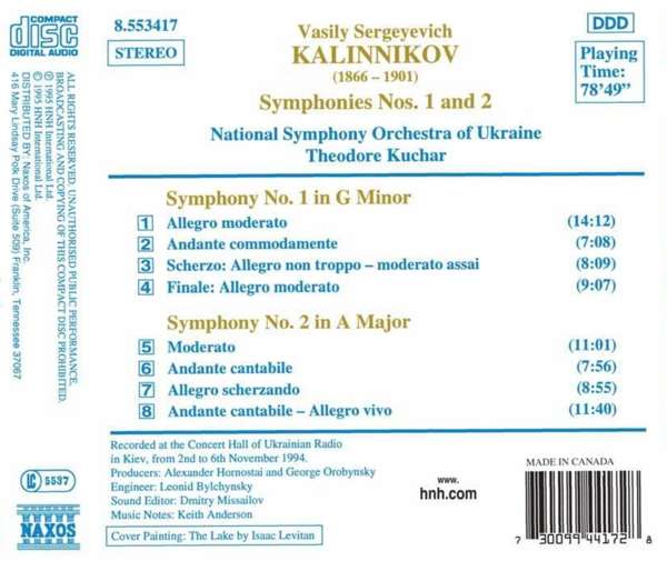 KALINNIKOV: Symphonies Nos. 1 and 2 - slide-1