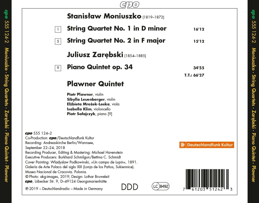 Moniuszko: String Quartets Nos. 1 & 2; Zarębski: Piano Quintet - slide-1