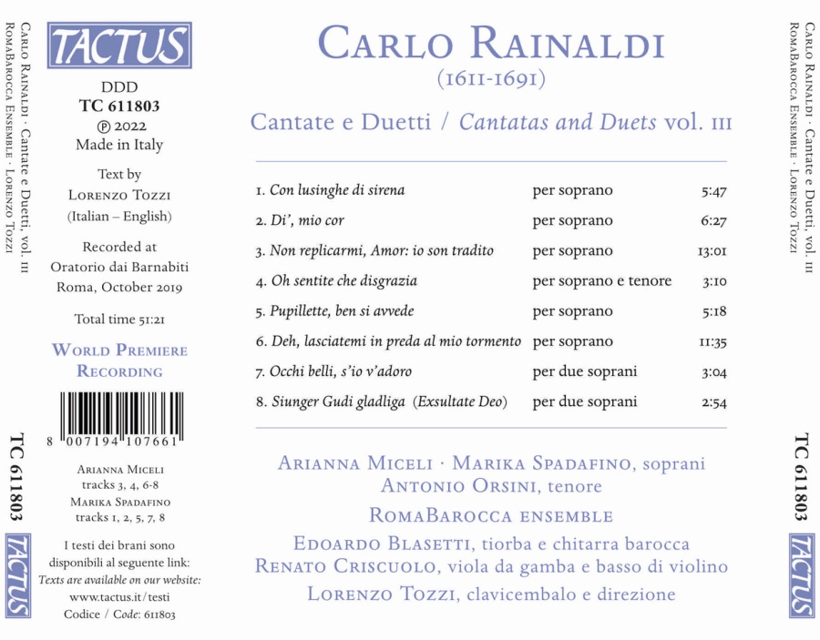 Rainaldi: Cantatas and Duets vol. III - slide-1