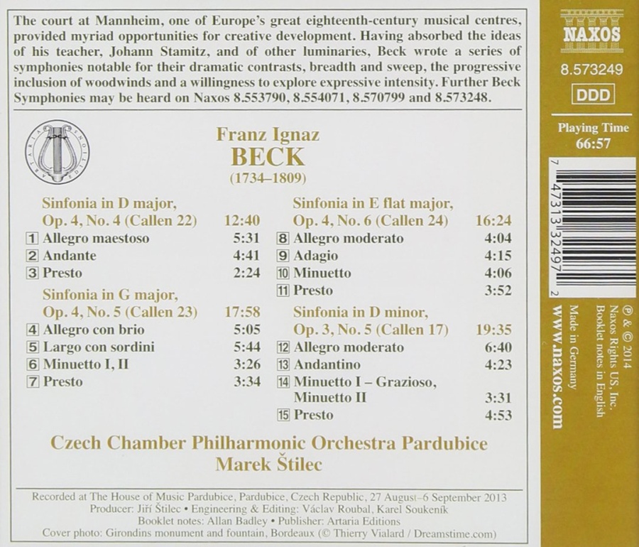 Beck: Symphonies Op. 4 Nos. 4-6 & Op. 3 No. 5 - slide-1