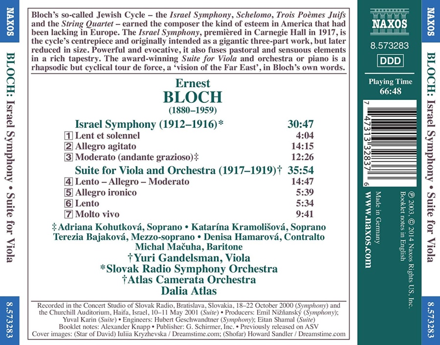 Bloch: Israel Symphony; Suite for Viola and Orchestra - slide-1