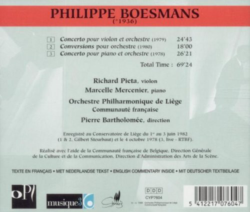 Boesmans: Violin Concerto, Piano Concerto & Conversions - slide-1