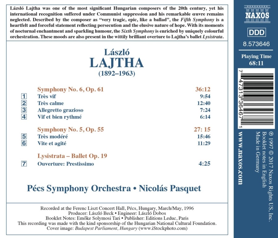 Lajtha: Symphonies Nos. 5 & 6 - slide-1