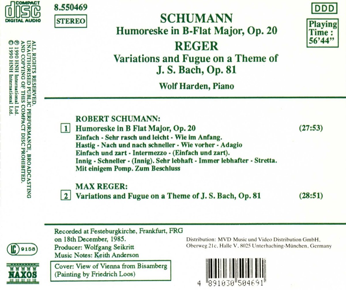 Schumann: Humoreske, Op. 20 / REGER: Variations and Fugue on a Theme of J.S. Bach - slide-1