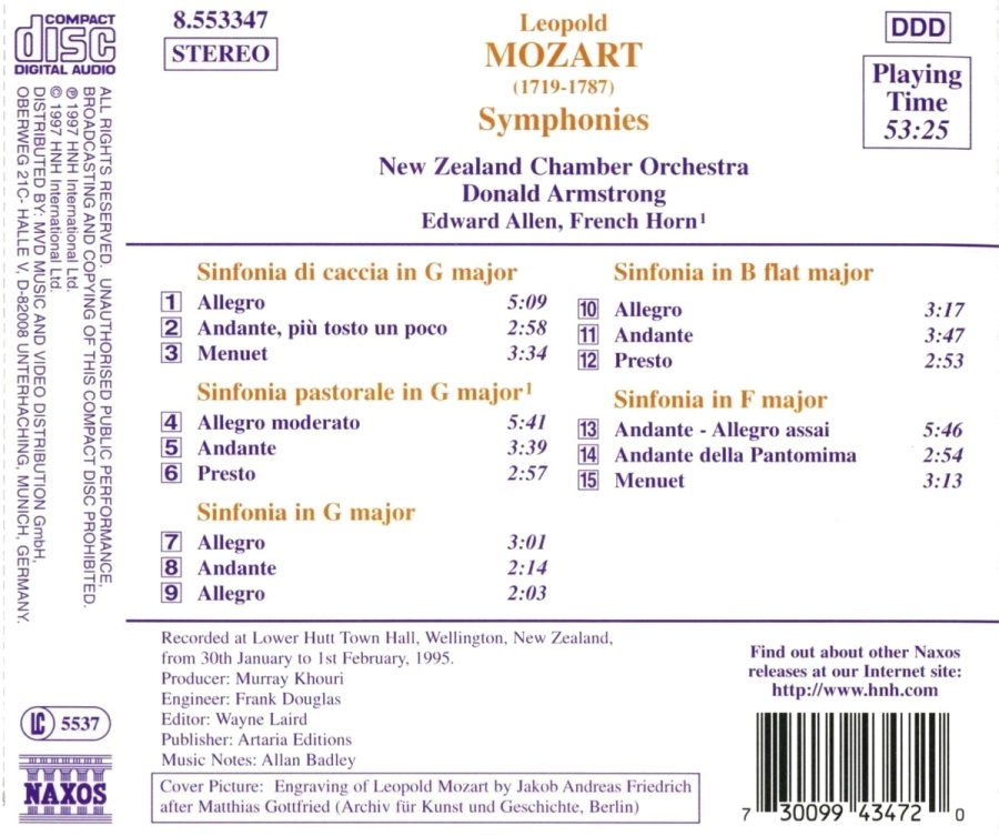 MOZART Leopold: Sinfonia di Caccia, Sinfonia Pastorale - slide-1