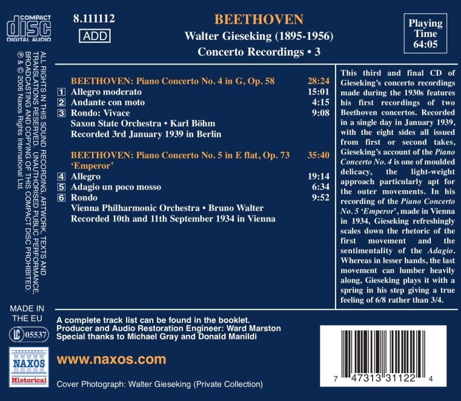 Beethoven: Piano Concertos Nos. 4 and 5 (1939, 1934) - slide-1