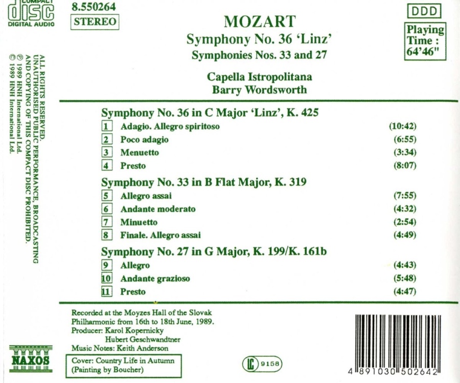 Mozart: Symphonies Nos. 36, 33 and 27 - slide-1