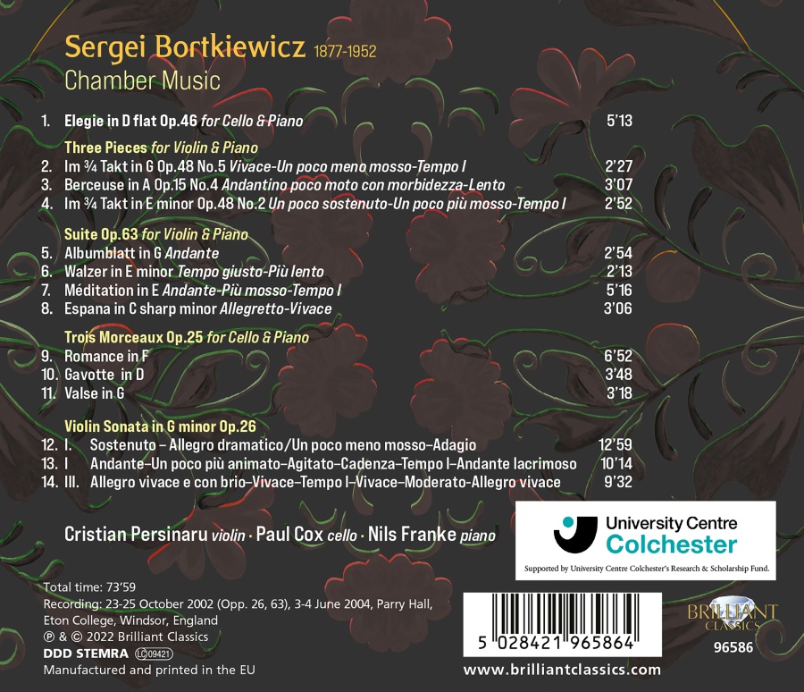 Bortkiewicz: Chamber Music - slide-1