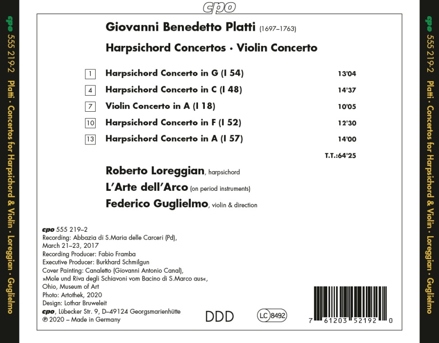 Platti: Four Harpsichord Concertos & Violin Concerto - slide-1