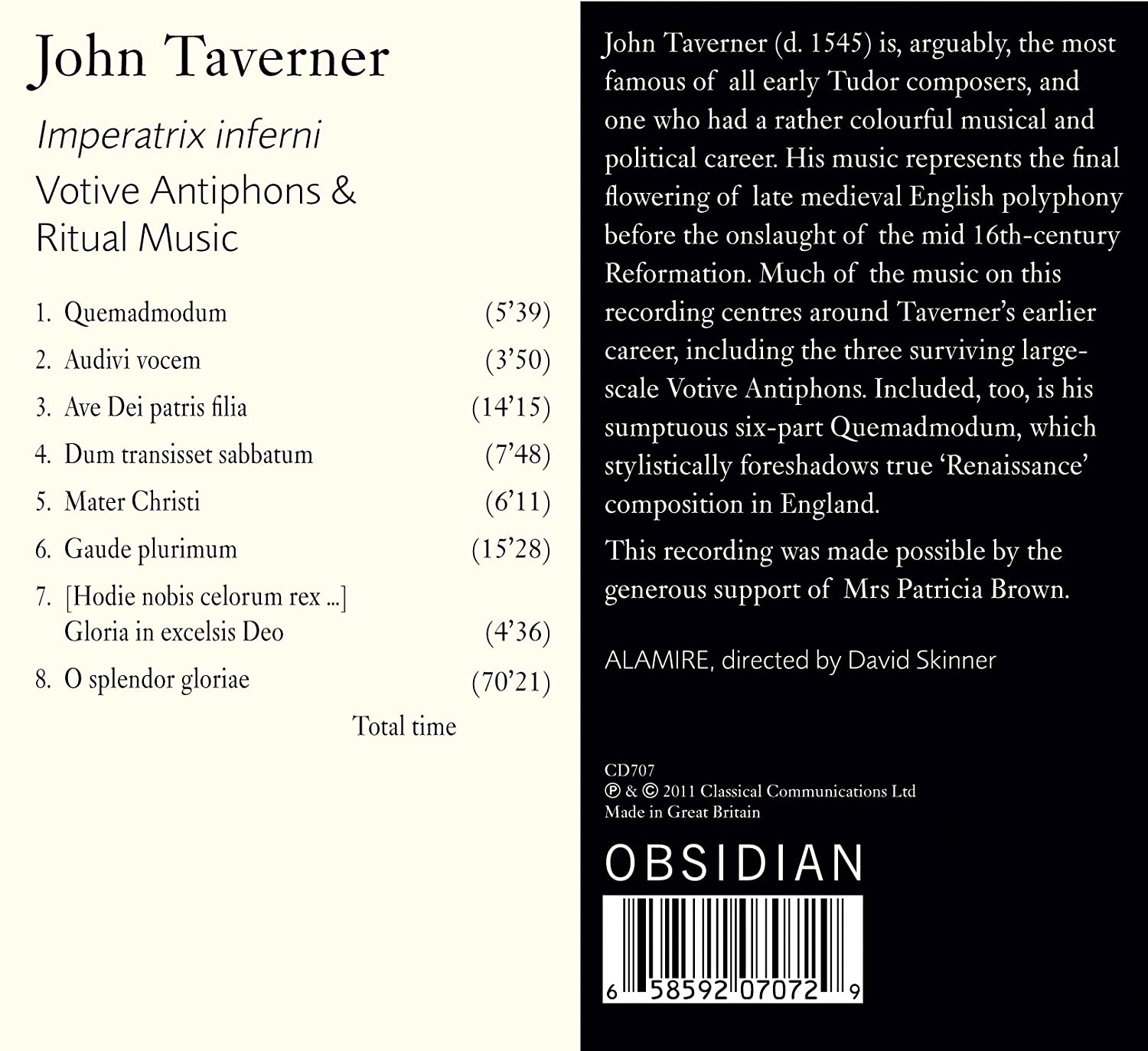 Tavener: Imperatrix inferni - Votive Antiphons & Ritual Music - slide-1