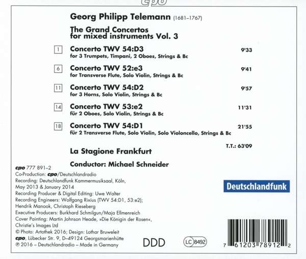Telemann: The Grand Concertos for mixed instruments Vol. 3 - slide-1