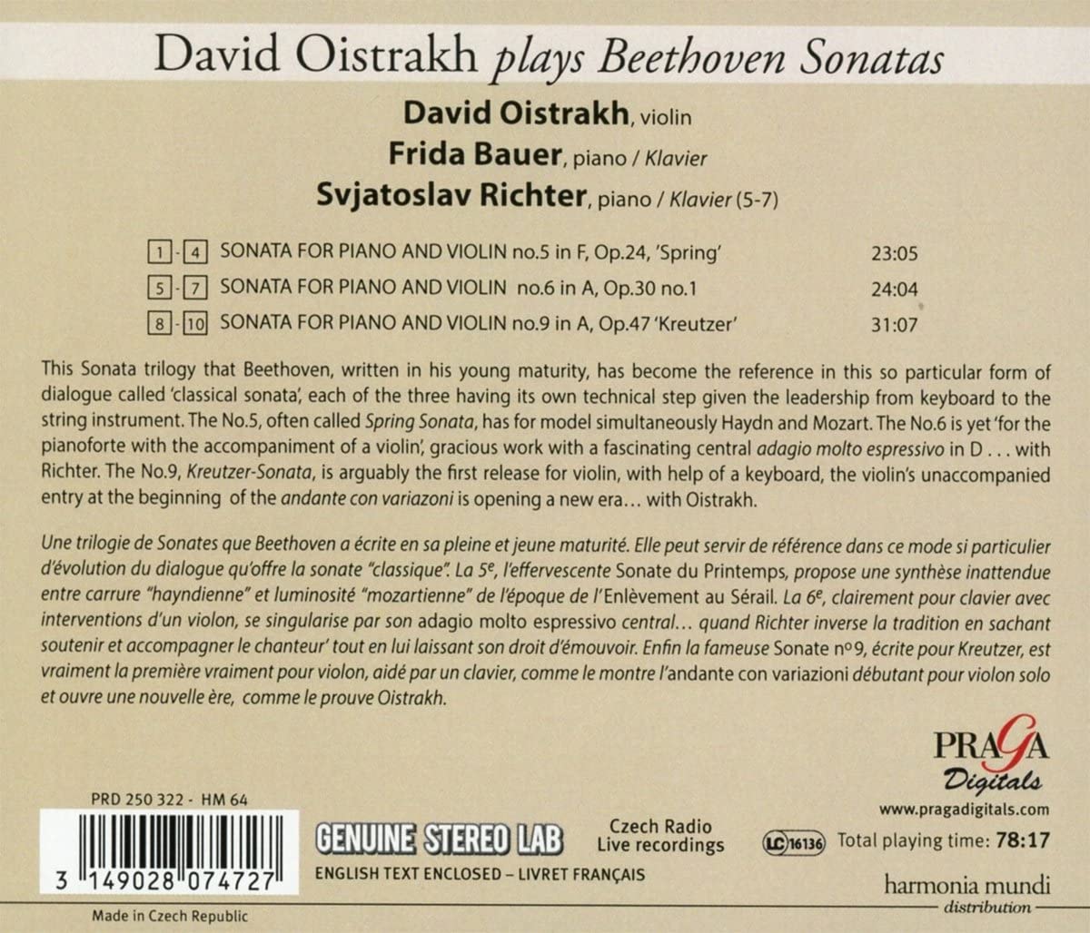  Oistrakh, David plays Beethoven: Sonatas Nos. 5; 6 & 9 - slide-1