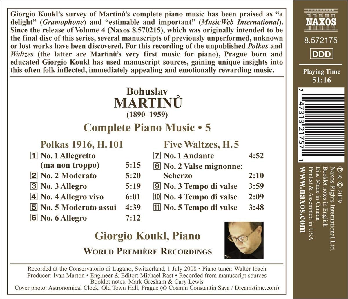 MARTINU: Complete Piano Music Vol. 5 - slide-1
