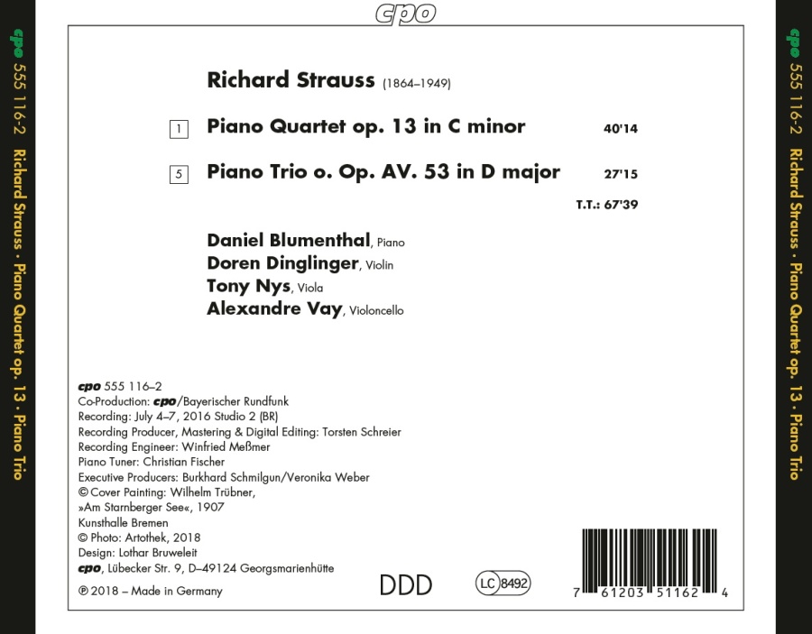 Strauss: Piano Quartet; Piano Trio No. 2 - slide-1