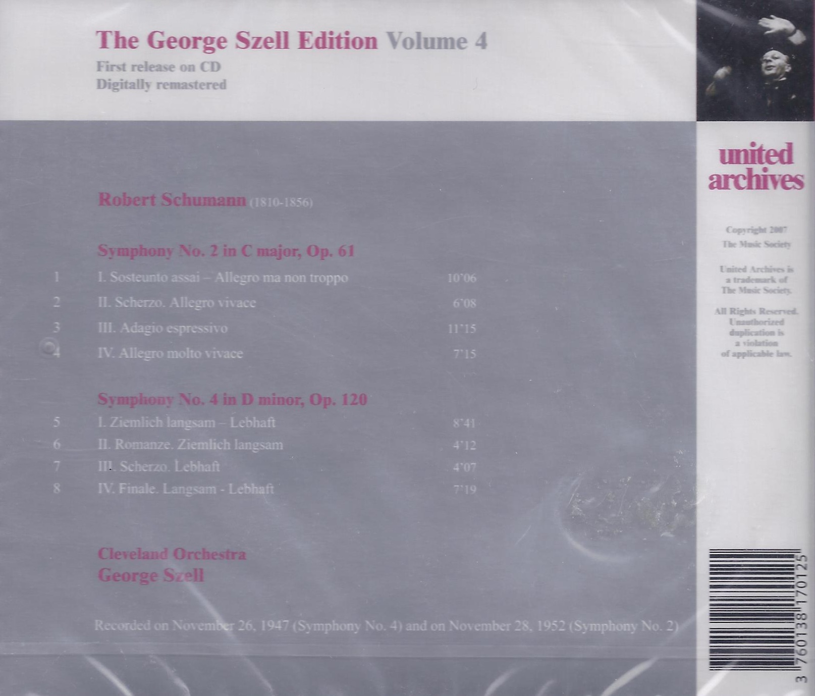 George Szell Edition Vol. 4 - SCHUMANN Symphonies Nos. 2 & 4 - slide-1