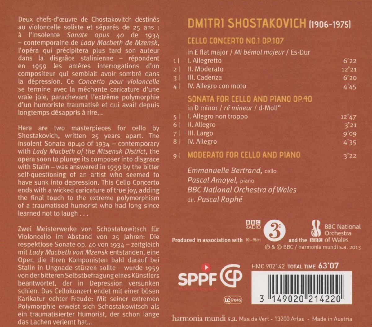 Shostakovich: Cello Concerto No. 1, Sonata for cello and piano - slide-1