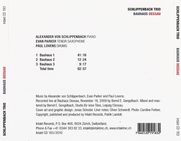 Schlippenbach Trio: Bauhaus Dessau - slide-1
