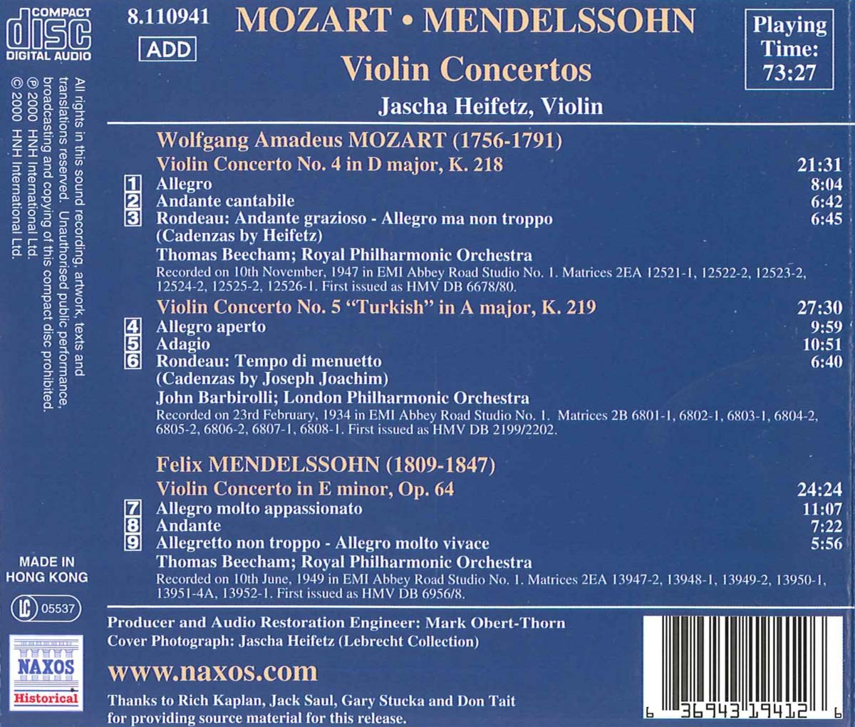 Mozart / Mendelssohn: Violin Concertos - slide-1