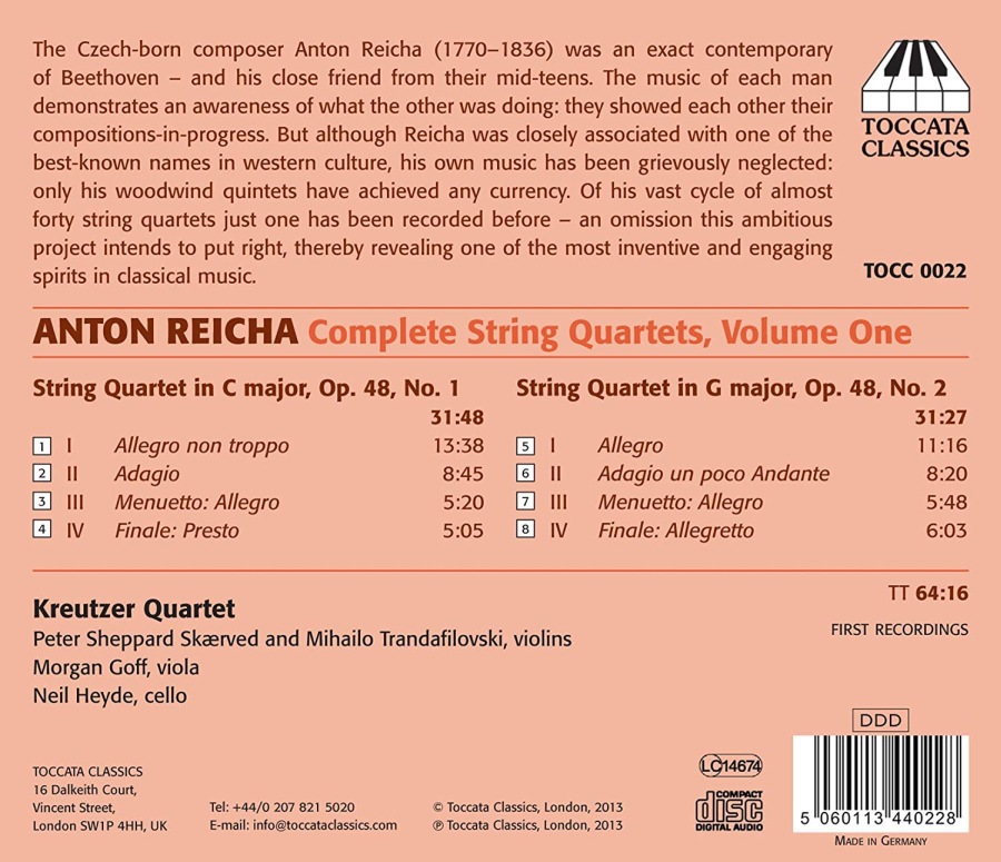 Reicha: String Quartets Vol. 1 - Op. 48, Nos. 1 & 2 - slide-1