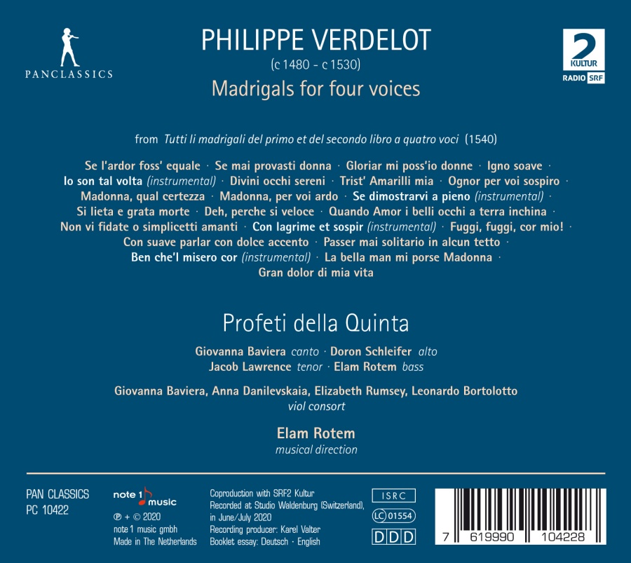 Verdelot: Madrigals for four voices - slide-1