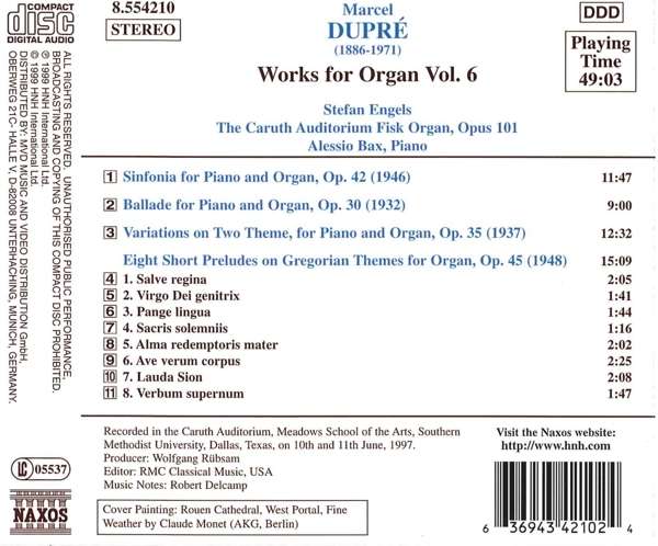 DUPRE: Works for Organ vol. 6 - slide-1