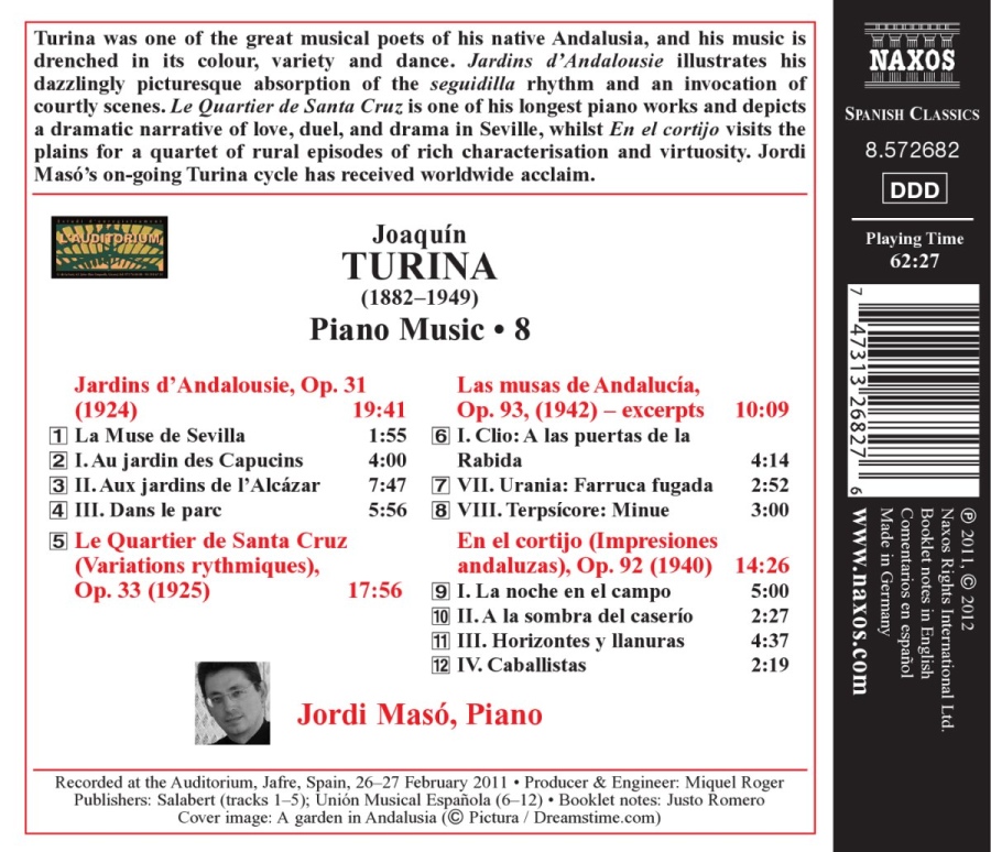 Turina: Piano Music • 8 - Jardins d’Andalousie, Le Quartier de Santa Cruz - slide-1