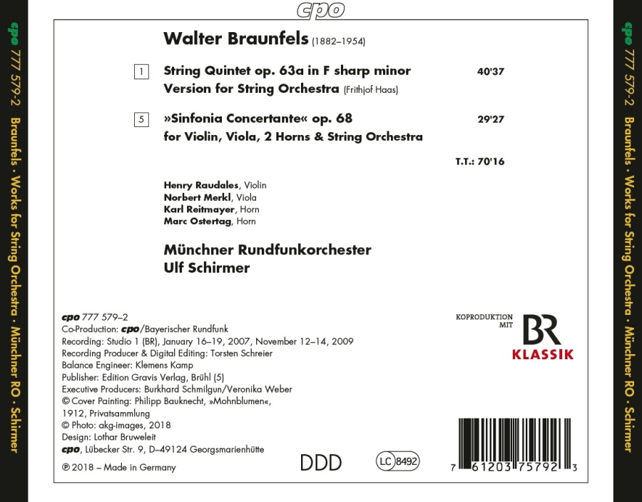 Braunfels: String Quintet op. 63a; Sinfonia Concertante op. 68  - slide-1