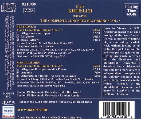 Beethoven/Mendelssohn: Concertos for Violin and Orchestra - slide-1