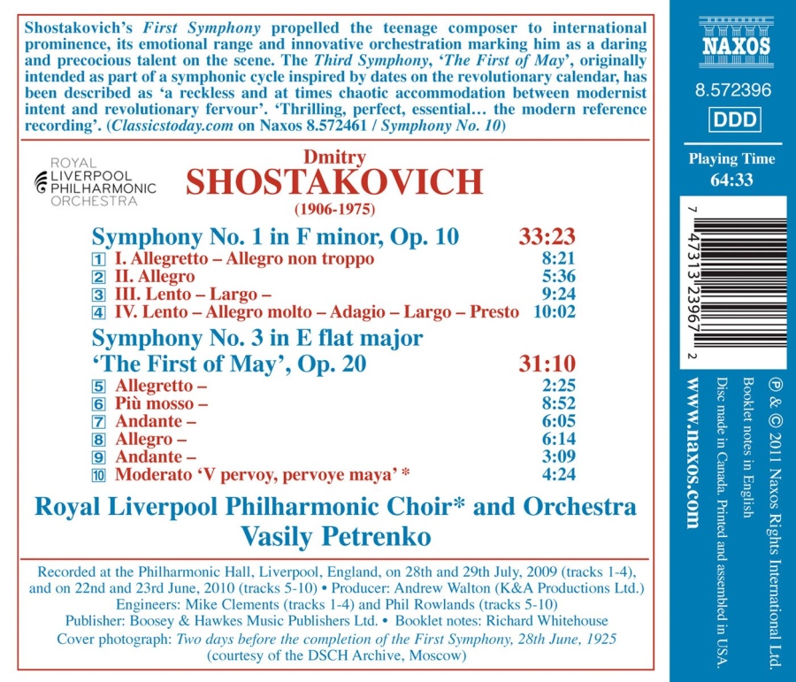 Shostakovich: Symphonies Nos. 1 & 3 - slide-1