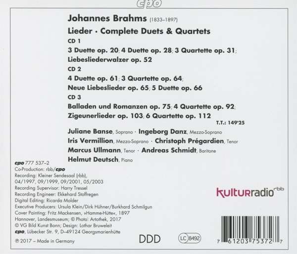 Brahms: Lieder; Complete Duets & Quartets - slide-1